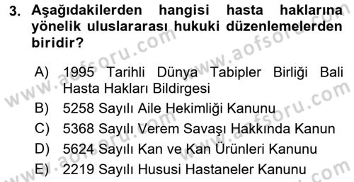 Bakım Elemanı Yetiştirme Ve Geliştirme 1 Dersi Ara Sınavı Deneme Sınav Soruları 3. Soru
