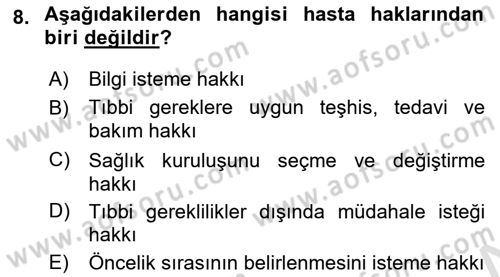 Bakım Elemanı Yetiştirme Ve Geliştirme 1 Dersi 2022 - 2023 Yılı (Vize) Ara Sınavı 8. Soru