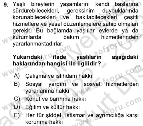 Bakım Elemanı Yetiştirme Ve Geliştirme 1 Dersi 2022 - 2023 Yılı (Vize) Ara Sınavı 9. Soru