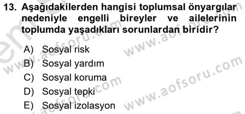 Bakım Elemanı Yetiştirme Ve Geliştirme 1 Dersi 2022 - 2023 Yılı (Final) Dönem Sonu Sınavı 13. Soru