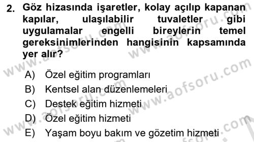 Bakım Elemanı Yetiştirme Ve Geliştirme 1 Dersi 2022 - 2023 Yılı (Final) Dönem Sonu Sınavı 2. Soru