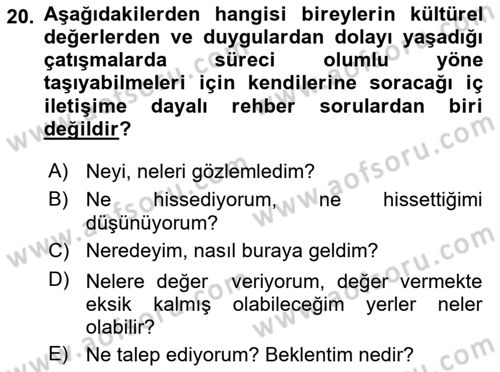 Bakım Elemanı Yetiştirme Ve Geliştirme 1 Dersi 2022 - 2023 Yılı (Final) Dönem Sonu Sınavı 20. Soru