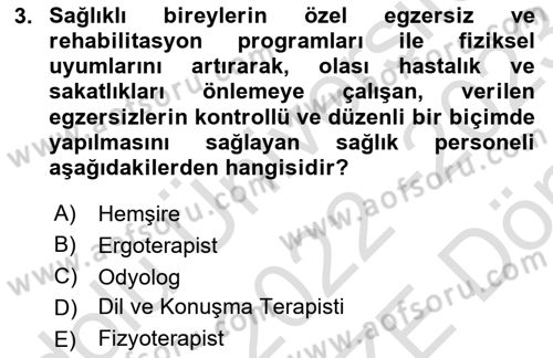 Bakım Elemanı Yetiştirme Ve Geliştirme 1 Dersi 2022 - 2023 Yılı (Final) Dönem Sonu Sınavı 3. Soru