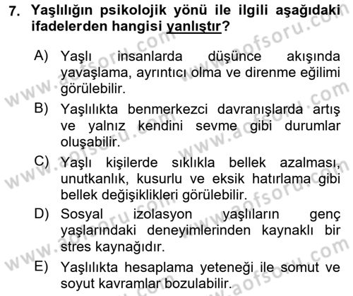 Bakım Elemanı Yetiştirme Ve Geliştirme 1 Dersi 2022 - 2023 Yılı (Final) Dönem Sonu Sınav Soruları 7. Soru