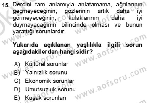 Bakım Elemanı Yetiştirme Ve Geliştirme 1 Dersi 2022 - 2023 Yılı Yaz Okulu Sınav Soruları 15. Soru