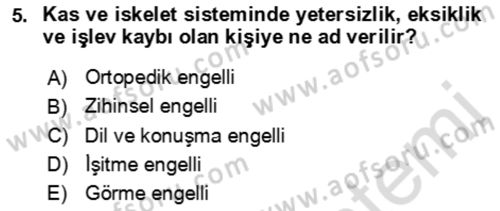 Bakım Elemanı Yetiştirme Ve Geliştirme 1 Dersi 2022 - 2023 Yılı Yaz Okulu Sınav Soruları 5. Soru