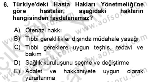 Bakım Elemanı Yetiştirme Ve Geliştirme 1 Dersi 2022 - 2023 Yılı Yaz Okulu Sınav Soruları 6. Soru