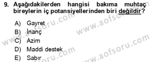 Bakım Elemanı Yetiştirme Ve Geliştirme 1 Dersi 2022 - 2023 Yılı Yaz Okulu Sınav Soruları 9. Soru