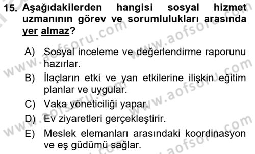 Bakım Elemanı Yetiştirme Ve Geliştirme 1 Dersi 2024 - 2025 Yılı (Vize) Ara Sınavı 15. Soru