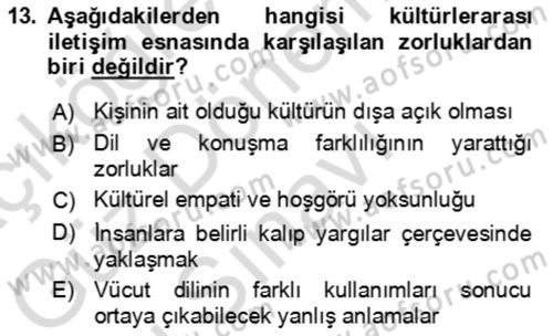 Bakım Elemanı Yetiştirme Ve Geliştirme 1 Dersi 2024 - 2025 Yılı (Final) Dönem Sonu Sınav Soruları 13. Soru