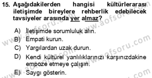 Bakım Elemanı Yetiştirme Ve Geliştirme 1 Dersi 2024 - 2025 Yılı (Final) Dönem Sonu Sınav Soruları 15. Soru