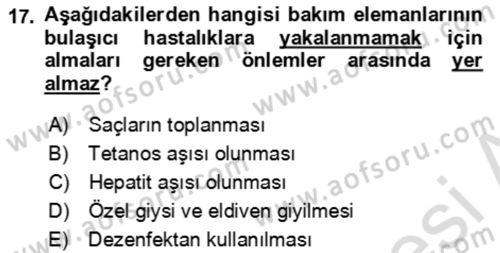 Bakım Elemanı Yetiştirme Ve Geliştirme 1 Dersi 2024 - 2025 Yılı (Final) Dönem Sonu Sınav Soruları 17. Soru