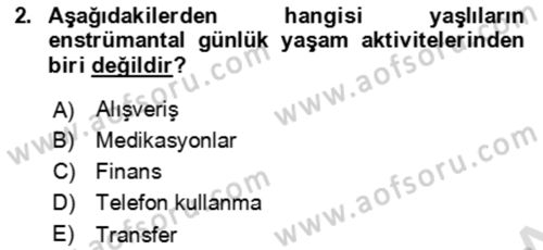 Bakım Elemanı Yetiştirme Ve Geliştirme 1 Dersi 2024 - 2025 Yılı (Final) Dönem Sonu Sınav Soruları 2. Soru