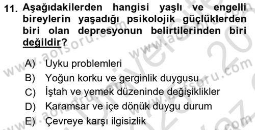 Bakım Elemanı Yetiştirme Ve Geliştirme 1 Dersi 2025 - 2026 Yılı Yaz Okulu Sınav Soruları 11. Soru