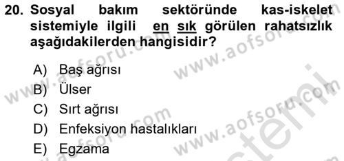 Bakım Elemanı Yetiştirme Ve Geliştirme 1 Dersi 2025 - 2026 Yılı Yaz Okulu Sınav Soruları 20. Soru