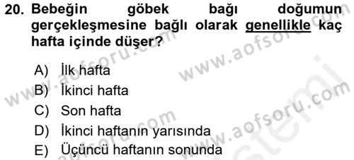 Bakım Elemanı Yetiştirme Ve Geliştirme 2 Dersi 2015 - 2016 Yılı (Vize) Ara Sınav Soruları 20. Soru