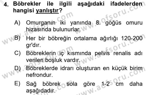 Bakım Elemanı Yetiştirme Ve Geliştirme 2 Dersi 2015 - 2016 Yılı (Vize) Ara Sınav Soruları 4. Soru