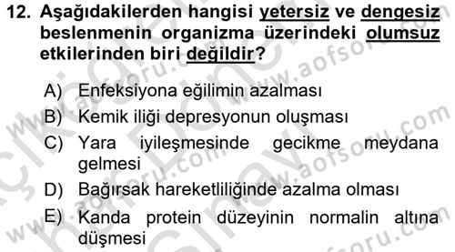 Bakım Elemanı Yetiştirme Ve Geliştirme 2 Dersi 2015 - 2016 Yılı (Final) Dönem Sonu Sınav Soruları 12. Soru