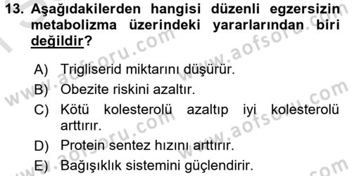 Bakım Elemanı Yetiştirme Ve Geliştirme 2 Dersi 2015 - 2016 Yılı (Final) Dönem Sonu Sınav Soruları 13. Soru