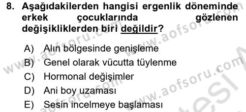 Bakım Elemanı Yetiştirme Ve Geliştirme 2 Dersi 2015 - 2016 Yılı (Final) Dönem Sonu Sınav Soruları 8. Soru