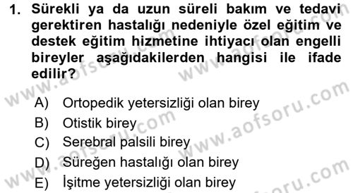 Bakım Elemanı Yetiştirme Ve Geliştirme 2 Dersi 2016 - 2017 Yılı (Vize) Ara Sınav Soruları 1. Soru