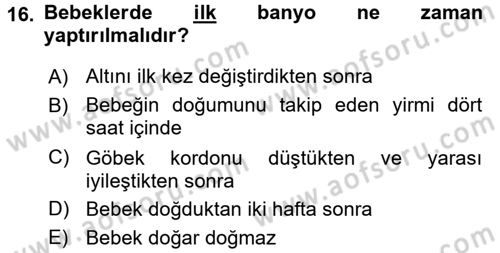 Bakım Elemanı Yetiştirme Ve Geliştirme 2 Dersi 2016 - 2017 Yılı (Vize) Ara Sınav Soruları 16. Soru