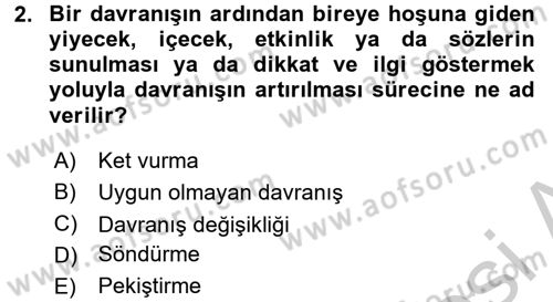 Bakım Elemanı Yetiştirme Ve Geliştirme 2 Dersi 2016 - 2017 Yılı (Vize) Ara Sınav Soruları 2. Soru