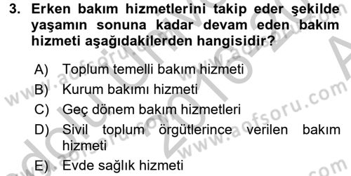 Bakım Elemanı Yetiştirme Ve Geliştirme 2 Dersi 2016 - 2017 Yılı (Vize) Ara Sınav Soruları 3. Soru