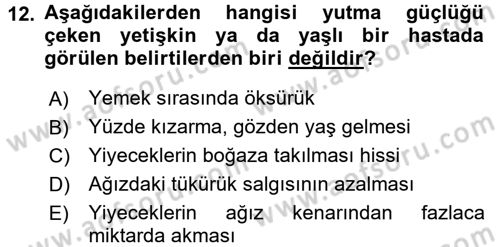 Bakım Elemanı Yetiştirme Ve Geliştirme 2 Dersi 2016 - 2017 Yılı (Final) Dönem Sonu Sınav Soruları 12. Soru