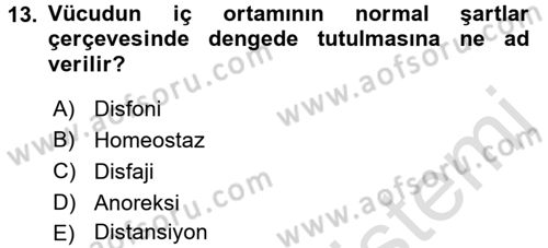 Bakım Elemanı Yetiştirme Ve Geliştirme 2 Dersi 2016 - 2017 Yılı (Final) Dönem Sonu Sınav Soruları 13. Soru