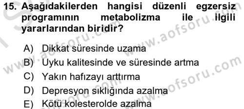 Bakım Elemanı Yetiştirme Ve Geliştirme 2 Dersi 2016 - 2017 Yılı (Final) Dönem Sonu Sınav Soruları 15. Soru