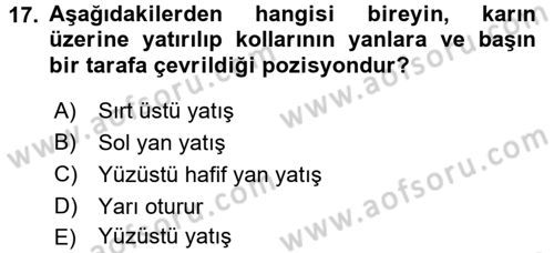 Bakım Elemanı Yetiştirme Ve Geliştirme 2 Dersi 2016 - 2017 Yılı (Final) Dönem Sonu Sınav Soruları 17. Soru