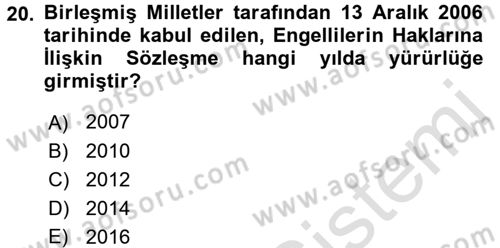 Bakım Elemanı Yetiştirme Ve Geliştirme 2 Dersi 2016 - 2017 Yılı (Final) Dönem Sonu Sınav Soruları 20. Soru