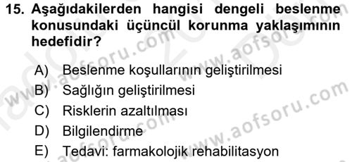 Bakım Elemanı Yetiştirme Ve Geliştirme 2 Dersi 2017 - 2018 Yılı (Final) Dönem Sonu Sınav Soruları 15. Soru
