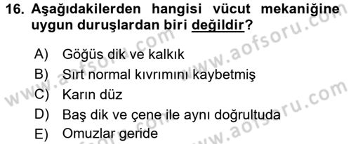 Bakım Elemanı Yetiştirme Ve Geliştirme 2 Dersi 2017 - 2018 Yılı (Final) Dönem Sonu Sınav Soruları 16. Soru