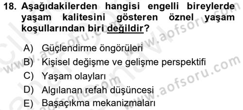 Bakım Elemanı Yetiştirme Ve Geliştirme 2 Dersi 2017 - 2018 Yılı (Final) Dönem Sonu Sınav Soruları 18. Soru