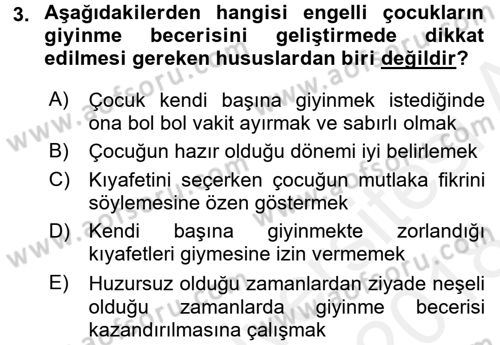 Bakım Elemanı Yetiştirme Ve Geliştirme 2 Dersi 2017 - 2018 Yılı (Final) Dönem Sonu Sınav Soruları 3. Soru