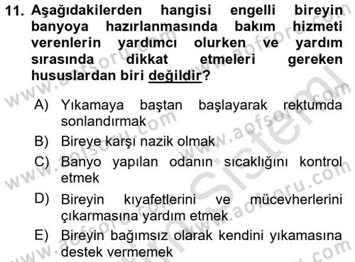Bakım Elemanı Yetiştirme Ve Geliştirme 2 Dersi 2018 - 2019 Yılı 3 Ders Sınav Soruları 11. Soru