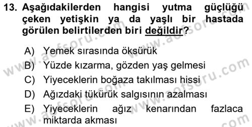 Bakım Elemanı Yetiştirme Ve Geliştirme 2 Dersi 2018 - 2019 Yılı 3 Ders Sınav Soruları 13. Soru