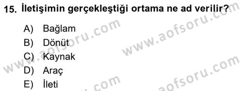 Bakım Elemanı Yetiştirme Ve Geliştirme 2 Dersi 2018 - 2019 Yılı 3 Ders Sınav Soruları 15. Soru