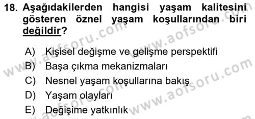 Bakım Elemanı Yetiştirme Ve Geliştirme 2 Dersi 2018 - 2019 Yılı 3 Ders Sınav Soruları 18. Soru