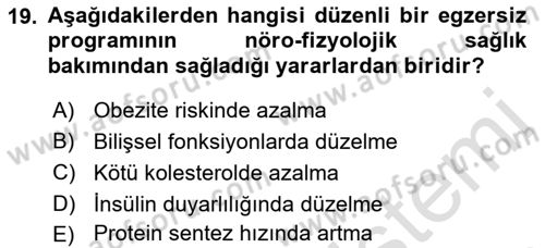 Bakım Elemanı Yetiştirme Ve Geliştirme 2 Dersi 2018 - 2019 Yılı 3 Ders Sınav Soruları 19. Soru
