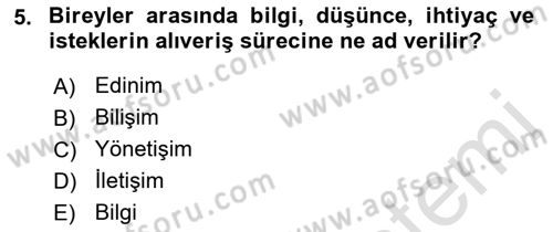 Bakım Elemanı Yetiştirme Ve Geliştirme 2 Dersi 2018 - 2019 Yılı 3 Ders Sınav Soruları 5. Soru