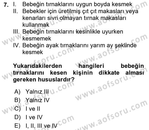 Bakım Elemanı Yetiştirme Ve Geliştirme 2 Dersi 2018 - 2019 Yılı 3 Ders Sınav Soruları 7. Soru