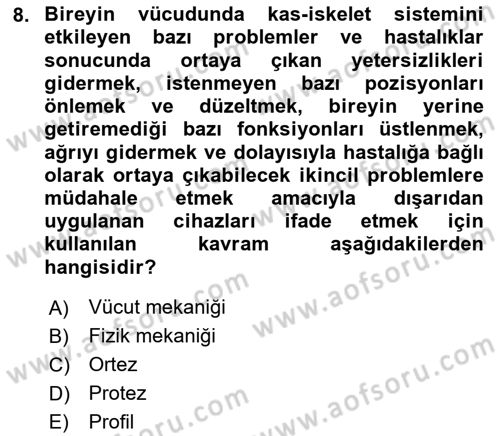 Bakım Elemanı Yetiştirme Ve Geliştirme 2 Dersi 2018 - 2019 Yılı 3 Ders Sınav Soruları 8. Soru