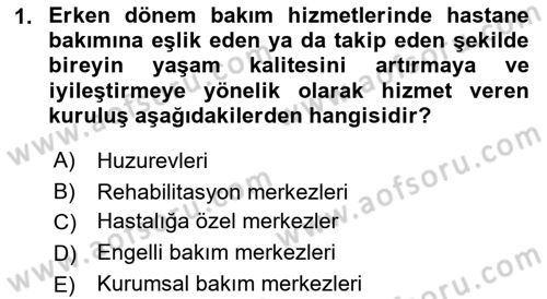 Bakım Elemanı Yetiştirme Ve Geliştirme 2 Dersi 2018 - 2019 Yılı (Final) Dönem Sonu Sınav Soruları 1. Soru