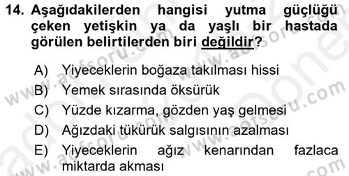 Bakım Elemanı Yetiştirme Ve Geliştirme 2 Dersi 2018 - 2019 Yılı (Final) Dönem Sonu Sınav Soruları 14. Soru