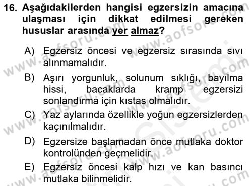 Bakım Elemanı Yetiştirme Ve Geliştirme 2 Dersi 2018 - 2019 Yılı (Final) Dönem Sonu Sınav Soruları 16. Soru