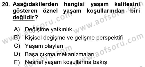 Bakım Elemanı Yetiştirme Ve Geliştirme 2 Dersi 2018 - 2019 Yılı (Final) Dönem Sonu Sınav Soruları 20. Soru
