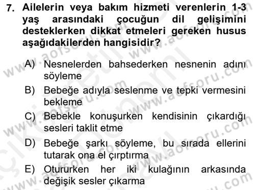 Bakım Elemanı Yetiştirme Ve Geliştirme 2 Dersi 2018 - 2019 Yılı (Final) Dönem Sonu Sınav Soruları 7. Soru